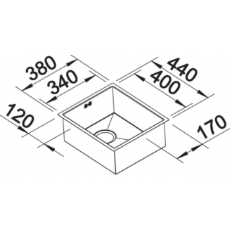 Blanco ZEROX 340-IF DURINOX 523096 jednodrez bez odkvapu drez vstavaný/do roviny