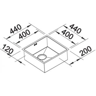 Blanco ZEROX 400-IF DURINOX 523097 jednodrez bez odkvapu drez vstavaný/do roviny