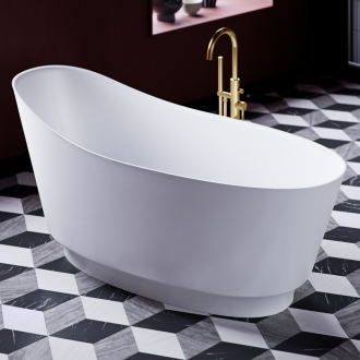 Omnires NEO M+ NEO158SWWBM Vaňa voľne stojaca 158x72cm, liaty mramor, biela mat
