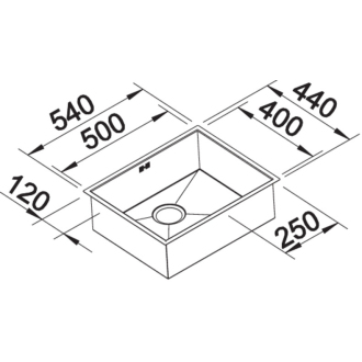 Blanco ZEROX 500-IF DURINOX 523098 jednodrez bez odkvapu drez vstavaný/do roviny