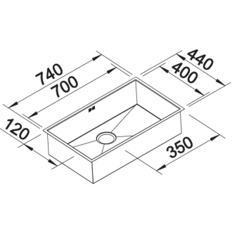 Blanco ZEROX 700-IF DURINOX 523099 jednodrez bez odkvapu drez vstavaný/do roviny