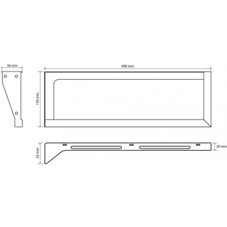 BEMETA Konzola umývadlová s držiakom uterákov pravá, 490 mm, čierna 201541060
