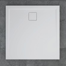 SANSWISS LIVADA sprchová vanička z liateho mramoru, štvorec 80x80x3, 5 cm, biela W20Q08004
