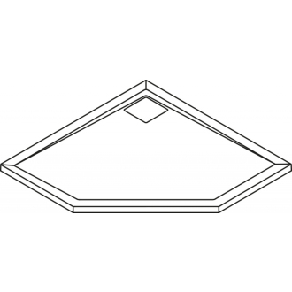 SANSWISS LIVADA sprchová vanička z liateho mramoru, päťuhol.90x90x3, 5cm, biela W20563609004