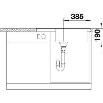 Blanco DINAS XL 6S Compact 525120 drez s odkvapom, obojstranný nerez kartáčovaná, vstavaný