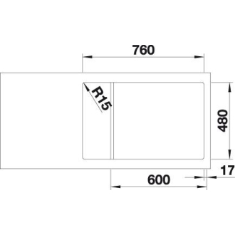 Blanco DINAS XL 6S Compact 525120 drez s odkvapom, obojstranný nerez kartáčovaná, vstavaný