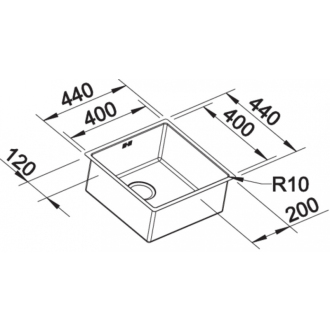 Blanco CLARON 400-U DURINOX 523385 jednodrez bez odkvapu nerez Durinox® drez pod dosku