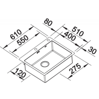 Blanco CLARON 500-IF/A DURINOX 523393 jednodrez bez odkvapu nerez Durinox, vstav/do roviny