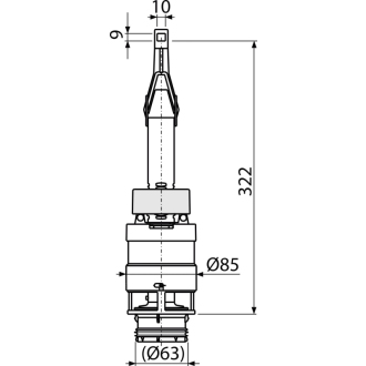 ALCA A06-850 Vypúšťací ventil pre znížené predstenové inštalačné systémy výšky 850 mm