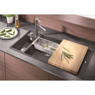 Blanco AXIA III 6 S 524645 drez s odkvapom, drez vľavo aluminium drez vstavaný