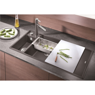 Blanco AXIA III 6 S 524655 drez s odkvapom, drez vľavo aluminium drez vstavaný