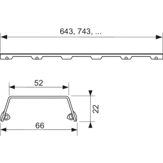 TECEdrainline rošt &quot;steel II&quot; 150cm mat 601583