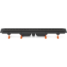 Podlahový linear. žľab čierny 650 mm, spodný D40, Harmony čierna CH 650/S40 HC