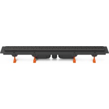 Podlahový linear. žľab čierny 650 mm, spodný D40, Square čierna CH 650/S40 SC