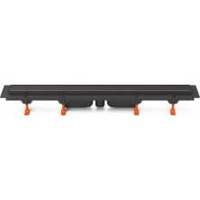 Podlahový linear. žľab čierny 650 mm, spodný D40, Klasik/floor čierna CH 650/S40 KC