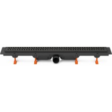 Podlahový linear. žľab čierny 650 mm, bočné D50, Harmony čierna CH 650/50 HC