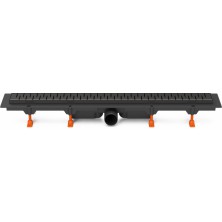 Podlahový linear. žľab čierny 650 mm, bočné D50, Medium čierna CH 650/50 MC