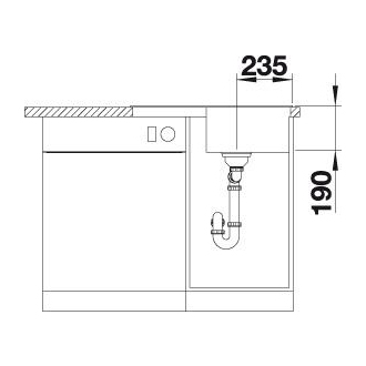 Blanco ZIA 45 S Compact 524723 drez s odkvapom, obojstranný aluminium drez vstavaný