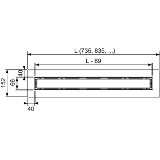 TECEdrainline žliabok s krytom na nalepenie dlažby 835mm 650800