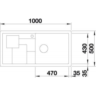 Blanco SITY XL 6 S Lava grey 525050 drez s odkvapom, drez vpravo aluminium drez vstavaný