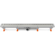 Podlahový linear. žľab 650 mm, bočné D40, harmony mat s nerez. rámčekom CH 650 HN 1