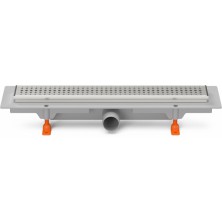 Podlahový linear. žľab 550 mm, bočné D40, basic mat s nerez. rámčekom CH 550 BN 1