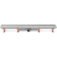 Podlahový linear. žľab 650 mm, bočné D40, basic mat s nerez. rámčekom CH 650 BN 1