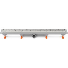 Podlahový linear. žľab 650 mm, bočné D40, drops mat s nerez. rámčekom CH 650 DN 1