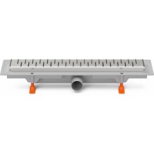 Podlahový linear. žľab 550 mm, bočné D40, medium lesk s nerez. rámčekom CH 550 MN