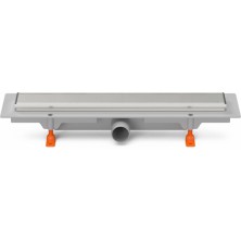 Podlahový linear. žľab 450 mm, bočné D40, klasický/floor lesk s nerez. rámčekom CH 450 KN