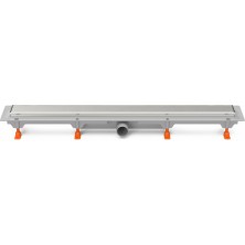 Podlahový linear. žľab 650 mm, bočné D40, klasický/floor lesk s nerez. rámčekom CH 650 KN