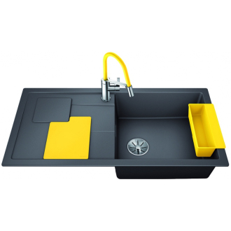 Blanco SITY XL 6 S Lemon 525053 drez s odkvapom, drez vpravo šedá skala drez vstavaný