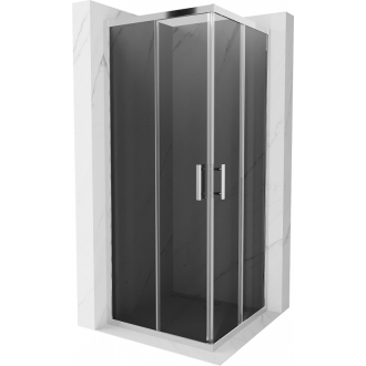 MEXEN RIO sprchovací kút štvorec 80x80x190 cm 5mm chróm-dymové 860-080-080-01-40