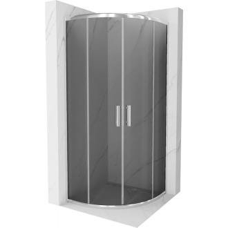 MEXEN RIO sprchovací kút štvrťkruh 80x80x190 cm 5mm chróm-dymové 863-080-080-01-40