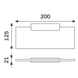 Nimco Maya MAC X320-C-90 Polica IXI, 20 cm čierny mat