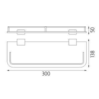 Nimco Kibo Ki 14091AX-30-26 Polica s ohrádkou, 30 cm chróm