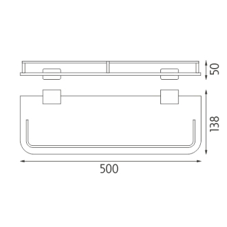 Nimco Kibo Ki 14091AX-50-26 Polica s ohrádkou, 50 cm chróm