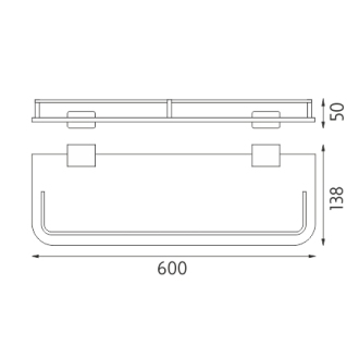 Nimco Kibo Ki 14091AX-60-26 Polica s ohrádkou, 60 cm chróm