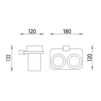 Nimco Kibo Ki X3-58DW-26 Dvojitý držiak pohárov chróm