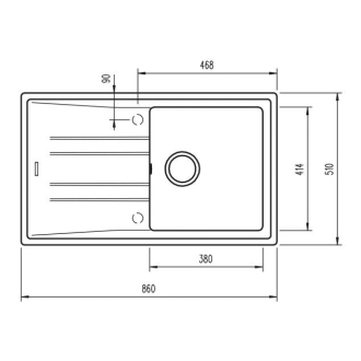 TEKA STONE 50 B-TG 1B 1D granitový drez biela 115330019