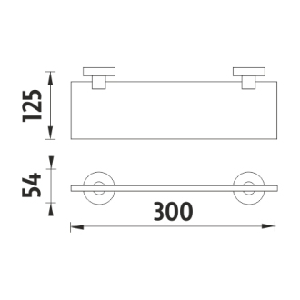 Nimco Unix UN 13091B-30-26 Polica, 30 cm chróm