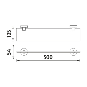 Nimco Unix UN 13091B-50-26 Polica, 50 cm chróm