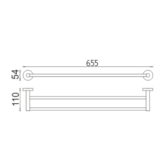Nimco Unix UNM 13061D-10 Držiak na uteráky dvojitý, 66 cm brúsená nerez