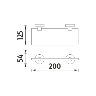 Nimco Unix UNM 13091B-20-10 Polica, 20 cm brúsená nerez