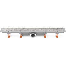 Podlahový linear. žľab 950 mm, bočné D50, drops mat, nerez rámček CH 950/50 DN 1