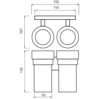 Nimco Keira KE 22058DW-26 Držiak pohárov dvojitý chróm