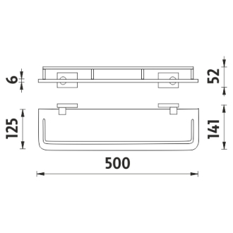 Nimco Keira KE 22091AX-50-26 Polica s ohrádkou, 50 cm chróm