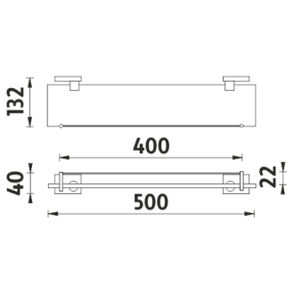 Nimco Keira KE 22091BX-50-26 Polica s ohrádkou, 50 cm chróm