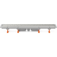 Podlahový linear. žľab 950 mm, spodný D40, square mat, nerez rámček CH 950/S40 SN 1