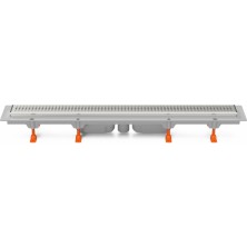 Podlahový linear. žľab 650 mm, spodný D40, basic mat, nerez rámček CH 650/S40 BN 1